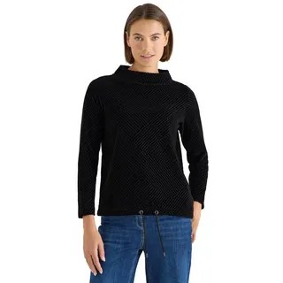 Cecil Damen Strukturshirt mit Funnelneck