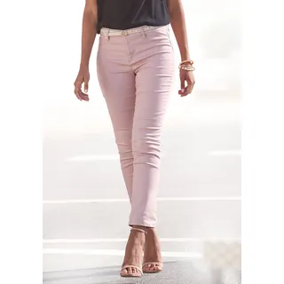 7/8-Jeggings LASCANA, Damen, Gr. 34, N-Gr, lila (mauve), Denim/Jeans, Obermaterial: 67% Baumwolle, 29% Polyester, 4% Elasthan, unifarben, figurbetont 7/8-Länge, Hosen 7/8-Jeggings, in Skinny-Form, Stretch-Denim, Basic, Topseller