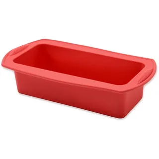 ZOLLNER24 Antihaft Silikon Kastenform, 21x8,5x6 cm, rechteckig, rot