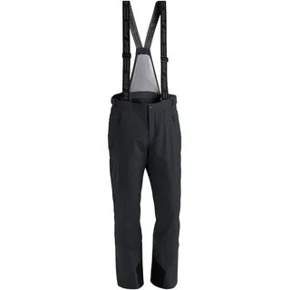 Maier Sports Anton 2, Herren Skihose, Wasserdichte Schneehose mit Hosenträgern, Stretchmaterial und verstellbarer Bund, PFC-frei, mTHERM Wattierung & mTEX Wetterschutz, Schwarz, Gr. 64 (W46/L33)