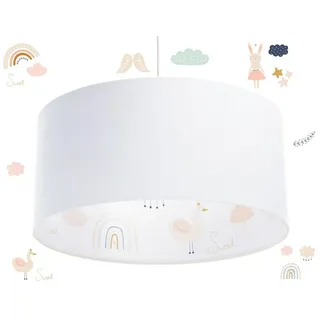 Onzeno Hängeleuchte Bunt 30/20 cm , Weiß, Multicolor , Kunststoff , E27 , 0.6x20x30 cm , Lampen & Leuchten, Innenbeleuchtung, Hängeleuchten, Pendelleuchten