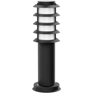 ledscom.de Wegelicht/Pollerleuchte/Gartenleuchte PORU für außen, IP44, Gitter, 39 cm, schwarz, 1x E27 max. 40W, Säule, Orientierungslicht, Outdoor, Boden, Garten, Terrasse, Wegeleuchte