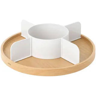 Umbra Tischorganizer , Naturfarben, Weiß , Holz, Kunststoff , Pappel , 30.5x8.9x30.5 cm , Geschirr, Tischkultur & Serviergeschirr, Essigspender & Ölspender