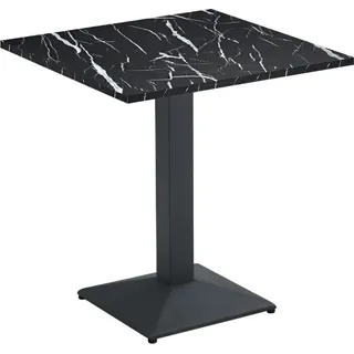 Kondela Ess-Bistrotisch Rinaldo Typ 1 70x70 cm - schwarzer Marmor / Schwarz - Schwarz