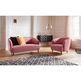 Home Affaire Sessel »Oradea Cocktailsessel« mit eleganter Steppung auf Rückseite der Rückenlehne rosa