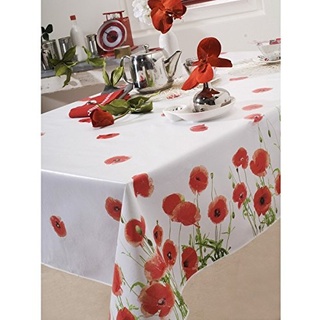 Tischdecke, Wachstuch, Ø 140 CM Poppy Red Poppy