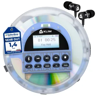 Nomad CD Player Bluetooth Tragbarer Discman mit Radio FM und Kopfhörer