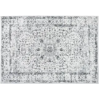 Tectake Teppich Vintage Design Aliya,rutschfeste Unterseite,grau , Grau , Textil , Quadratisch , 120x170 cm , Teppiche und Böden, Teppiche, Fleckerlteppiche