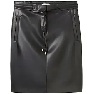 Tom Tailor Damen Mini Rock aus Fake-Leder, 14482 - Deep Black, 40