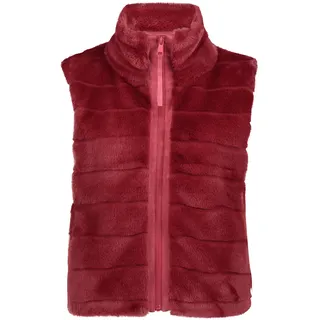 Fellimitatweste BETTY & CO "Kunstfell-Weste mit Stehkragen", Damen, Gr. 40, rot (fall burgundy), Obermaterial: 100% Polyester PES., Westen Fellimitatweste