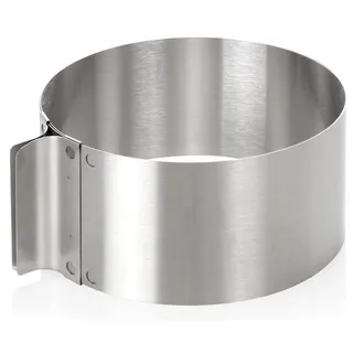 Wenco Tortenring verstellbar 16-30 cm, 8 cm hoher Kuchenring aus Edelstahl, Backzubehör für Torten, hitzebeständig bis 180°C, rostfrei, silber, spülmaschinengeeignet