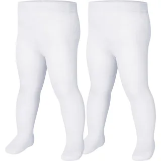 Playshoes Unisex Kinder Thermo-strumpfhose Warme Strumpfhose, Weiß Doppelpack, 98-104 EU
