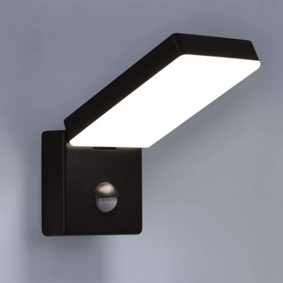 max K O M F O R T LED Aussenleuchten Bewegungsmelder schwenkbar Wand-leuchte Wandlampe Flurleuchte Fluter 15W schwarz modern IP54 AGATE-BK