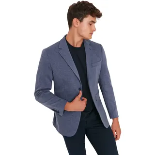 Trendyol Men's Herren Slim Basic Plain Webstoff Jacke Coat, Indigo, 54