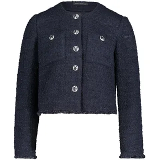 Jackenblazer BETTY BARCLAY "Blazer-Jacke langarm", Damen, Gr. 40, blau (dunkelblau), Obermaterial: 60% Baumwolle CO. 40% Polyester PES., Blazer Jackenblazer