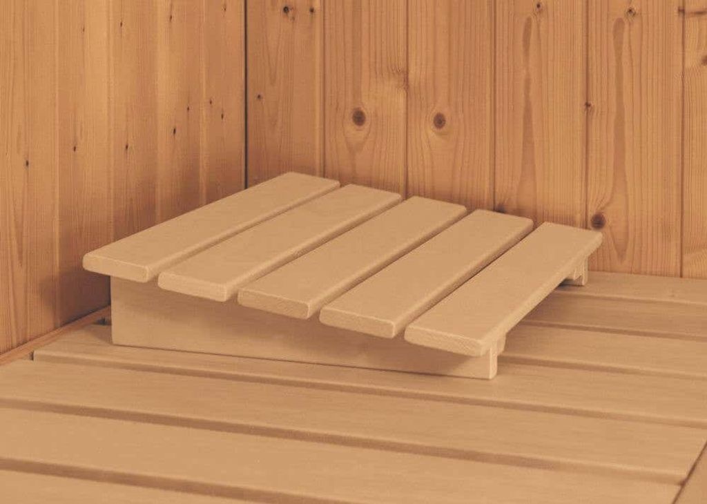 Bild von Sauna Tonja 68mm 230V Dachkranz + Ofen 3,6kW extern classic Tür