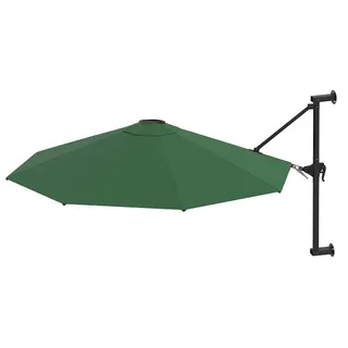 vidaXL Sonnenschirm zur Wandmontage mit Metall-Mast 300 cm Grün - Grün