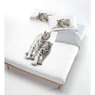 Digital cp-dig-2p Bettbezug, 100% Baumwolle, Doppelbett 512 TIGER 250 X 200 cm grau