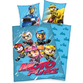 Paw Patrol Wende Bettwäsche Set 2 tlg.135x200cm 80x80cm - Blau