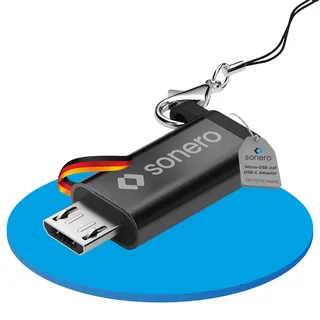Sonero Micro USB auf USB-C Adapter OTG Unterstützung für e-Bikes Aluminium Gehäuse Schwarz