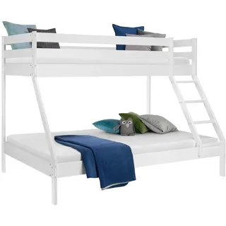 Xora Etagenbett , Weiß , Holz , Buche , massiv , 140x200 cm , Babymöbel & Kindermöbel, Kinderzimmer & Jugendzimmer, Stockbetten