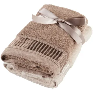 home&you Badetuch-Set Alicanty , Beige , Textil , 30x50 cm , Heimtextilien, Badtextilien, Badetücher