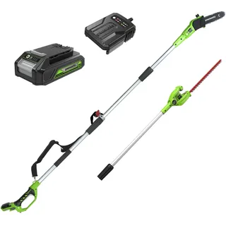 Greenworks G24PSHK2 Akku-Hochentaster/Stabheckenschere 2-in-1