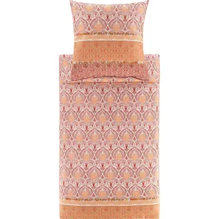 BASSETTI Nairobi Bettwäsche + 1 Kissenhülle aus 100% Baumwollsatin in der Farbe ROT R1, Maße: 200x200 + 1 K 80x80 cm - 9332139