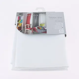 Douceur d'intérieur - 1720243, Tischdecke Runde, 180 cm, Essentiel, Polyester Unifarben, Weiss