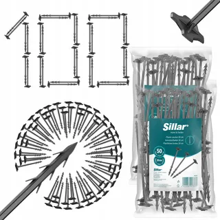 Sillar Pins Anker für Agrotextilien 200 Stück 20 cm stark - Schwarz