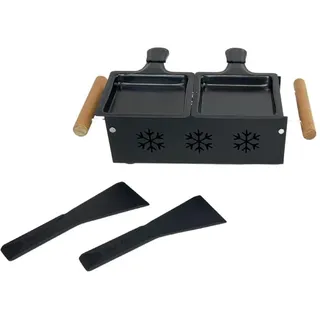 Fackelmann 40191 Raclette-Gerät, Raclette-Gerät für 2 Personen, Käse, Kerze, Holz, Stahl, Nylon, 16 24,5 x 16 x 6,1 cm