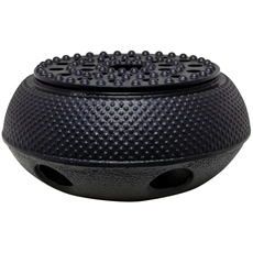 Gusseisen Stövchen massiv schwarz - 13,5 cm - Teewärmer nach japanischer Art - Tee Kanne Tasse Wärmer Untersetzer Heizung