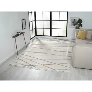 Myflair Möbel & Accessoires Teppich »Luana 1, LAGERRÄUMUNG", rechteckig 10 mm Höhe Kurzflor, Sisal Optik, Hoch-Tief Effekt, mit Fransen, besonders weich,