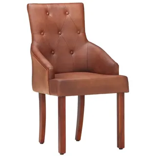 vidaXL Esszimmerstühle 4 Stk. Braun Echtes Ziegenleder