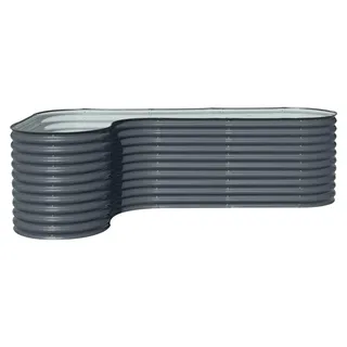 Westmann Grow Faster XL Metall Hochbeet L-Form mit Erweiterung - Grau