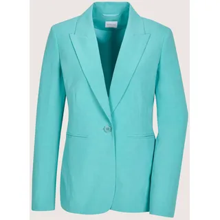 Jackenblazer MADELEINE "Blazer Zeitloser Sommerblazer mit Revers", Damen, Gr. 46, blau (aqua), Obermaterial: 70% Lyocell CLY. 30% Leinen LI., Modern, gerade, Blazer Jackenblazer, Langes Revers