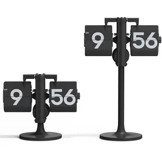 Mooas Stehende höhenverstellbare Tischuhr (Schwarz), Retro-Vintage-Analog-Design, Standuhr, batteriebetrieben, für Zuhause, Wohnzimmer, Büro, Schule, Hotel