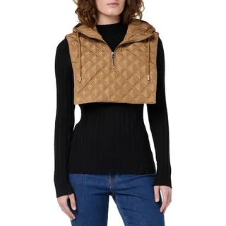 ONLY Damen Onljenni Lifequilt Winterhood Collar Acc Pullunder, Camel, Einheitsgröße EU