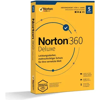 NortonLifeLock Norton 360 Deluxe 5 Geräte 1 Jahr ESD DE Win Mac Android iOS