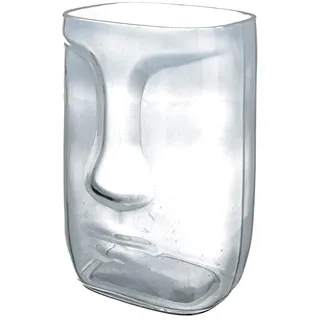 Casablanca Deko Glas Vase - Gesicht Vase - Dekoration Wohnzimmer - 10 x 15 cm