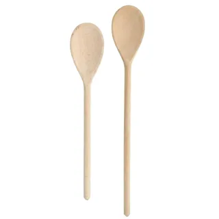 Chef Aid Holzlöffel Set 2, Kochlöffel 20 und 30 cm für Rühren und Servieren | Set mit 2 Holz Kochlöffeln von 20 und 30 cm, zum Rühren, Mischen, Kochen, Backen und Servieren in der Küche
