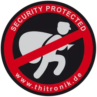 Thitronik 100940 Warnaufkleber Security Protected 3 Stück