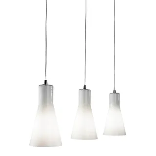 Diana Pendelleuchte aus verchromtem Metall und mundgeblasenem Glas, elegantes Design, 3-flammig mit E27-Fassung, ideal für Innenräume, 2753-47-138 - Silber