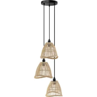 HOME DELUXE Hängeleuchte aus Rattan FELIA - Beige | Boho Hängeleuchte, Rattan Pendelleuchte, natürliche Beleuchtung - Beige