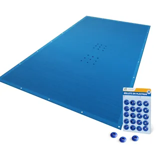 VOUNOT® Poolabdeckung Rechteckig 4x7m, Pool Abdeckplane PE 160g/m2, Wasserdicht UV-beständig Reißfest, Doppelte Poolplane mit DIY-Drainagelöchern & Aluminiumösen, für Aufstellpools, Dunkelblau