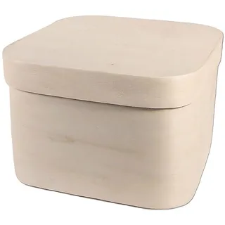 Kiste aus Pappelholz, quadratisch, 10 x 10 x 6 cm.