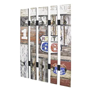 Haku-Möbel Wandgarderobe Multicolor 65 x 100 x 9 cm Mehrfarbig