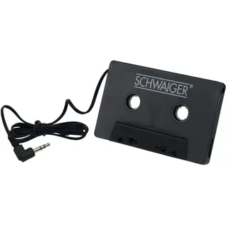 SCHWAIGER AAC080 531 Audio Cassette Adapter - Car Media Receiver Parts & Accessories (Audio Cassette Adapter, 3,5 mm (1/8"), Schwarz, Kunststoff, 0,8 m, 109 mm)