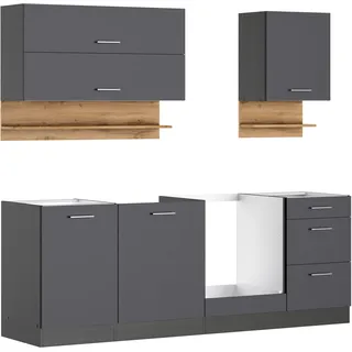 kochstation Küchenzeile KS-Milan 220 cm grau