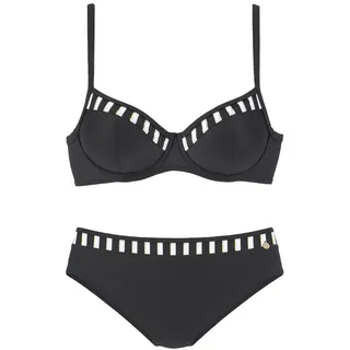 LASCANA LASCANA, Bügel-Bikini mit goldfarbenen Streifen, goldfarben),